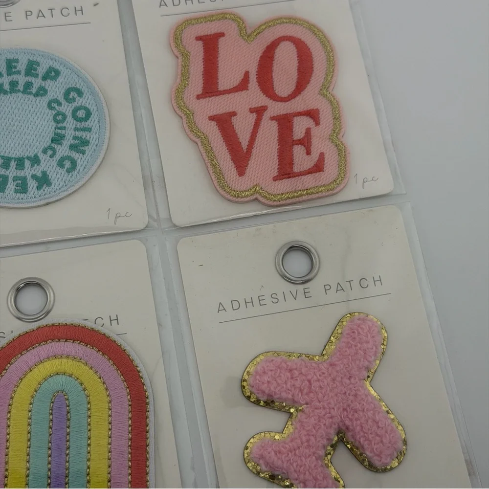 Pink Love Rainbow Western Adhesive Patches - Lot of 6